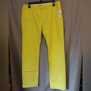 Trukfit New With Tags Neon Yellow Green Chino Cotton Pants Mens size 38